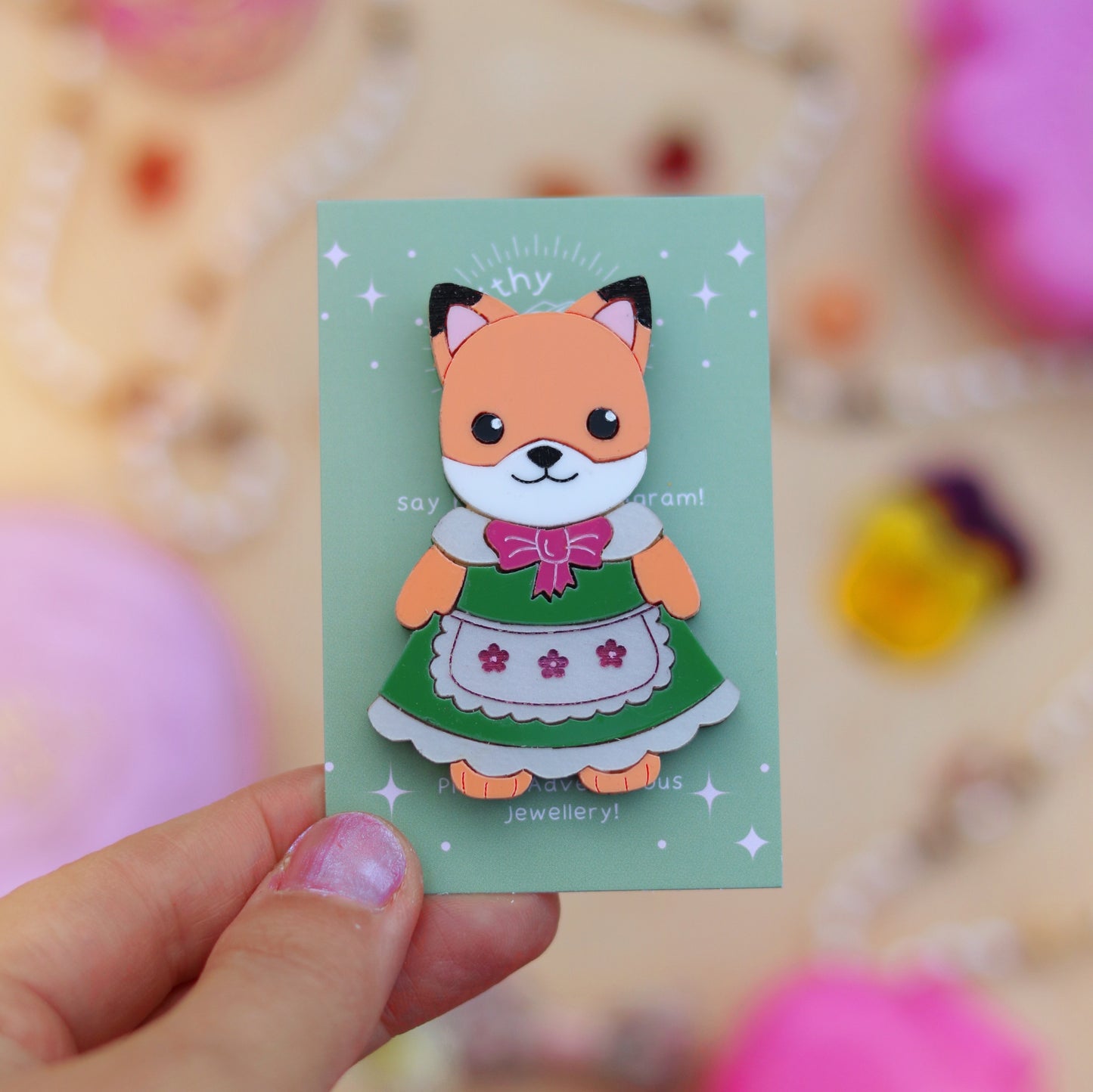 Fox in a Dress Brooch