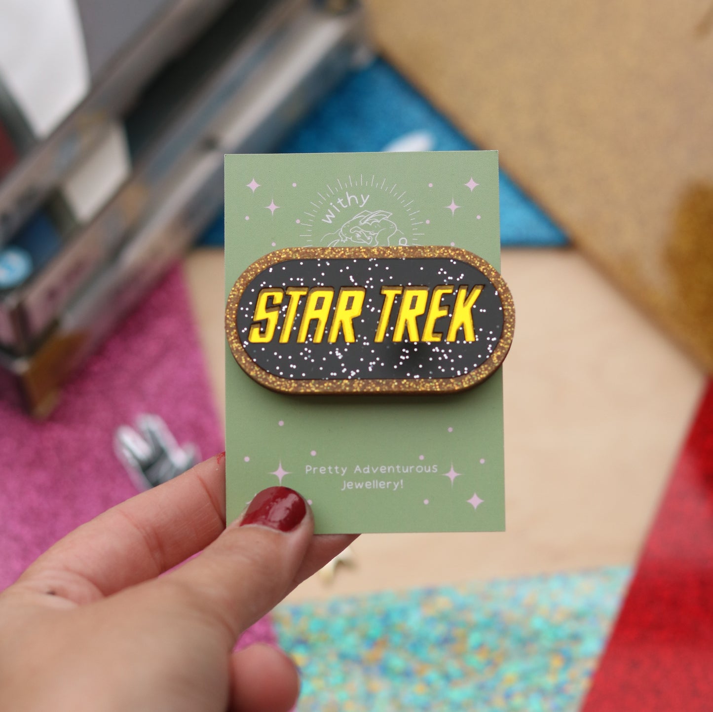 Title Card Brooch