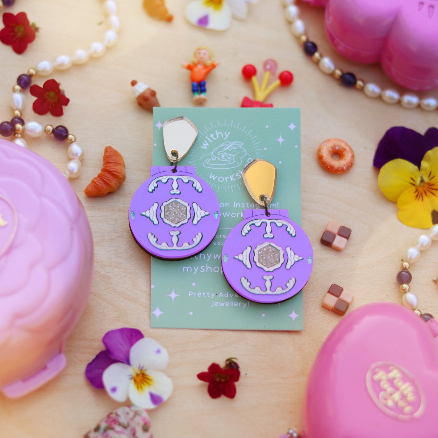 Polly Jewel Earrings Lilac
