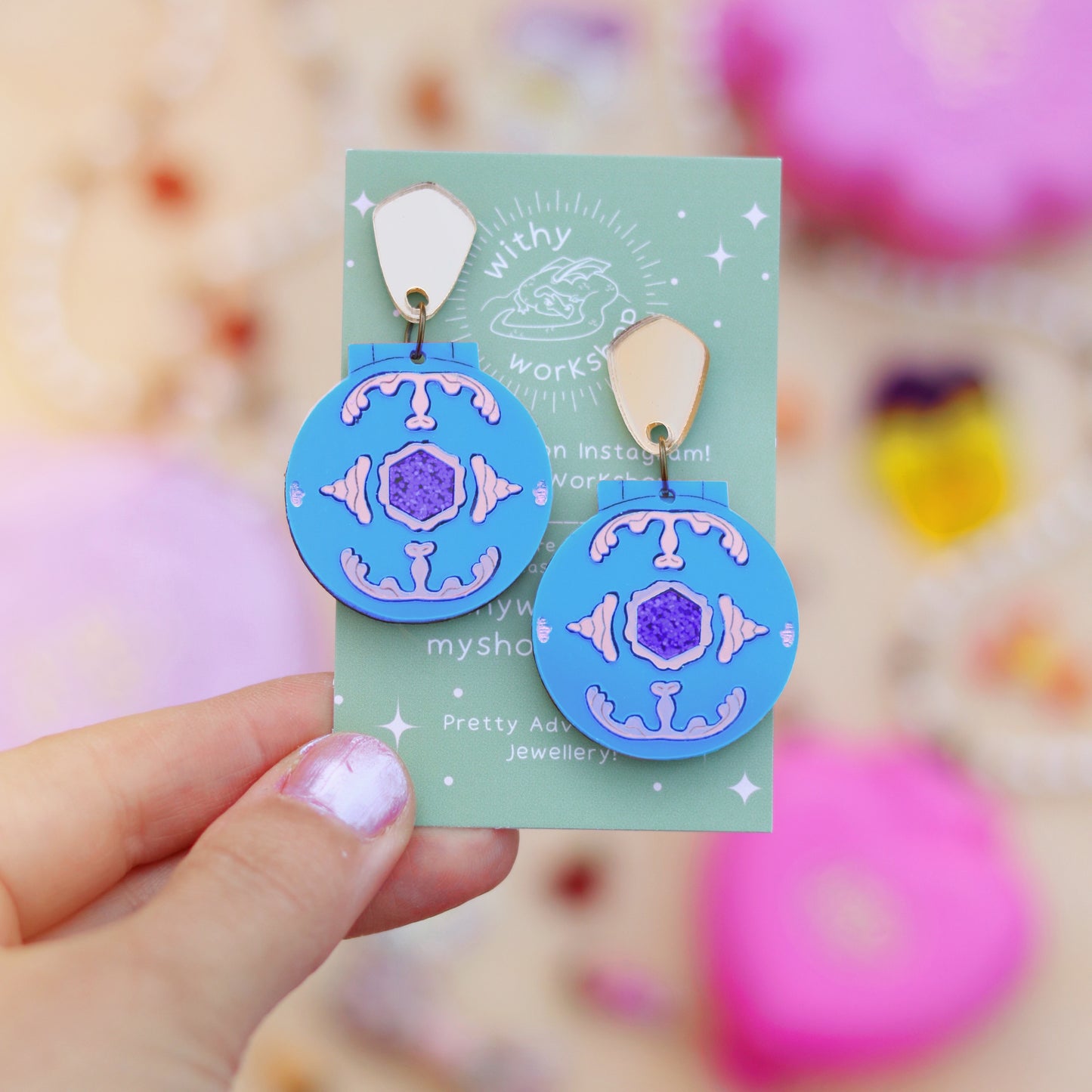 Polly Jewel Earrings Blue