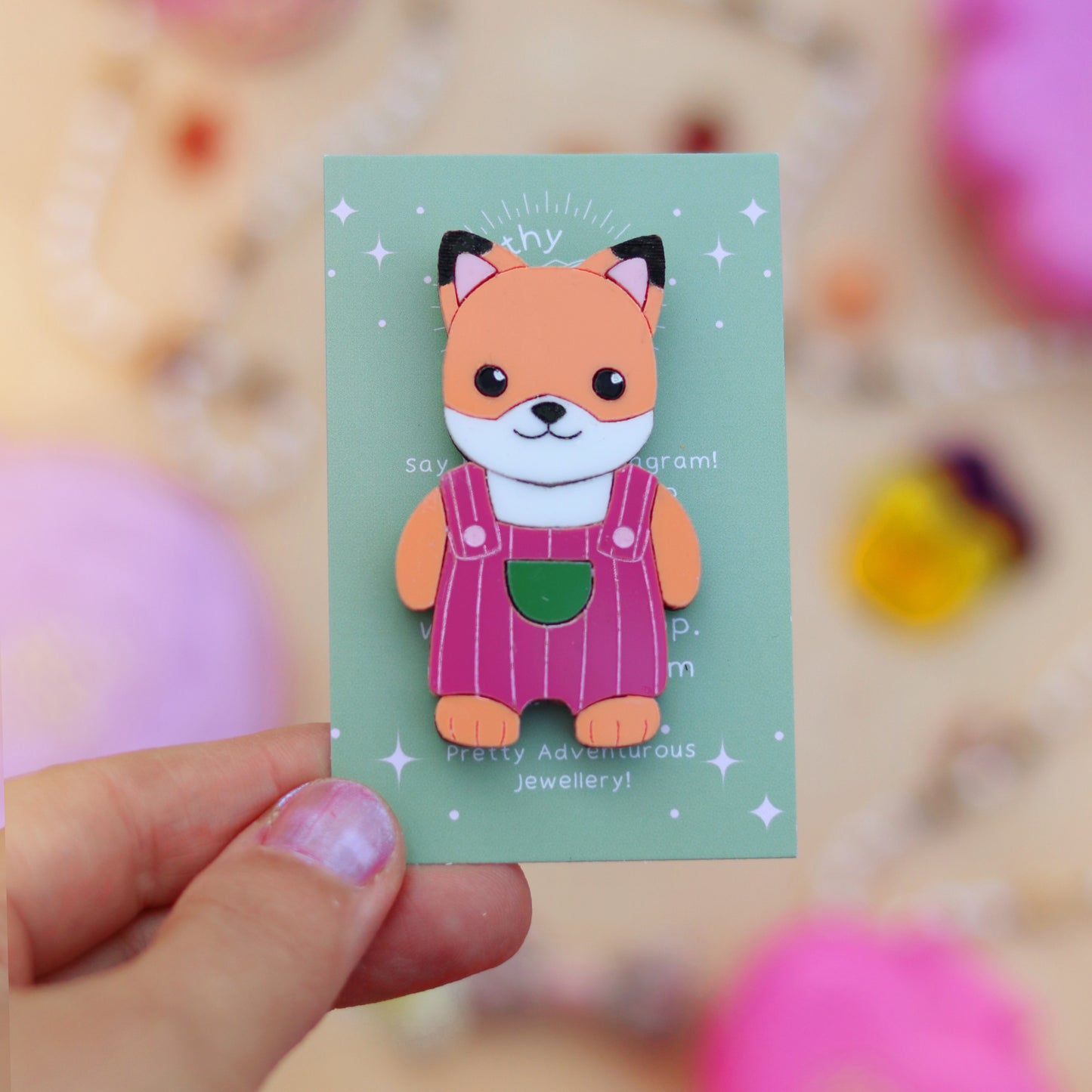 Fox in Overalls Brooch