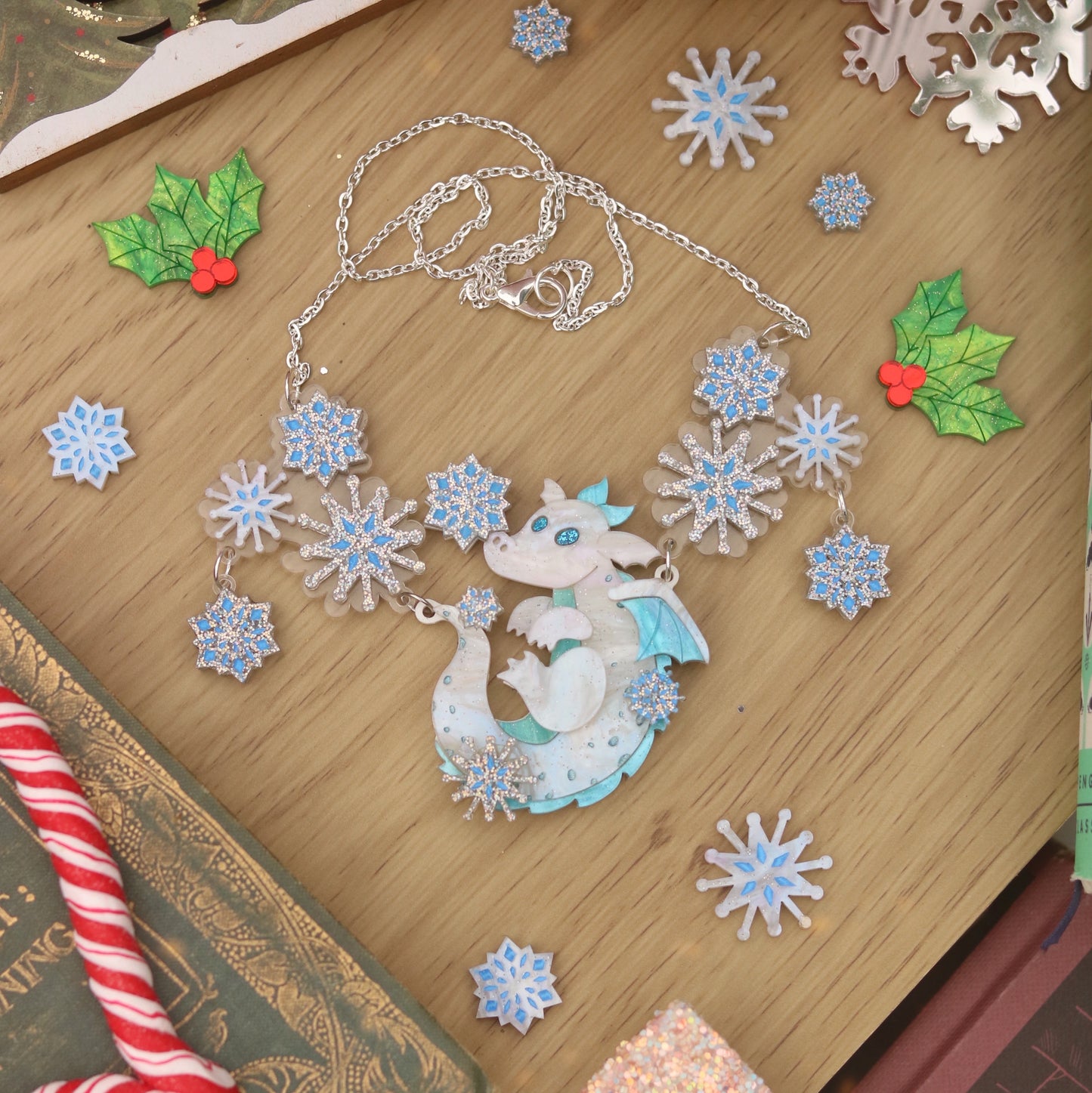 Snowflake dragon necklace
