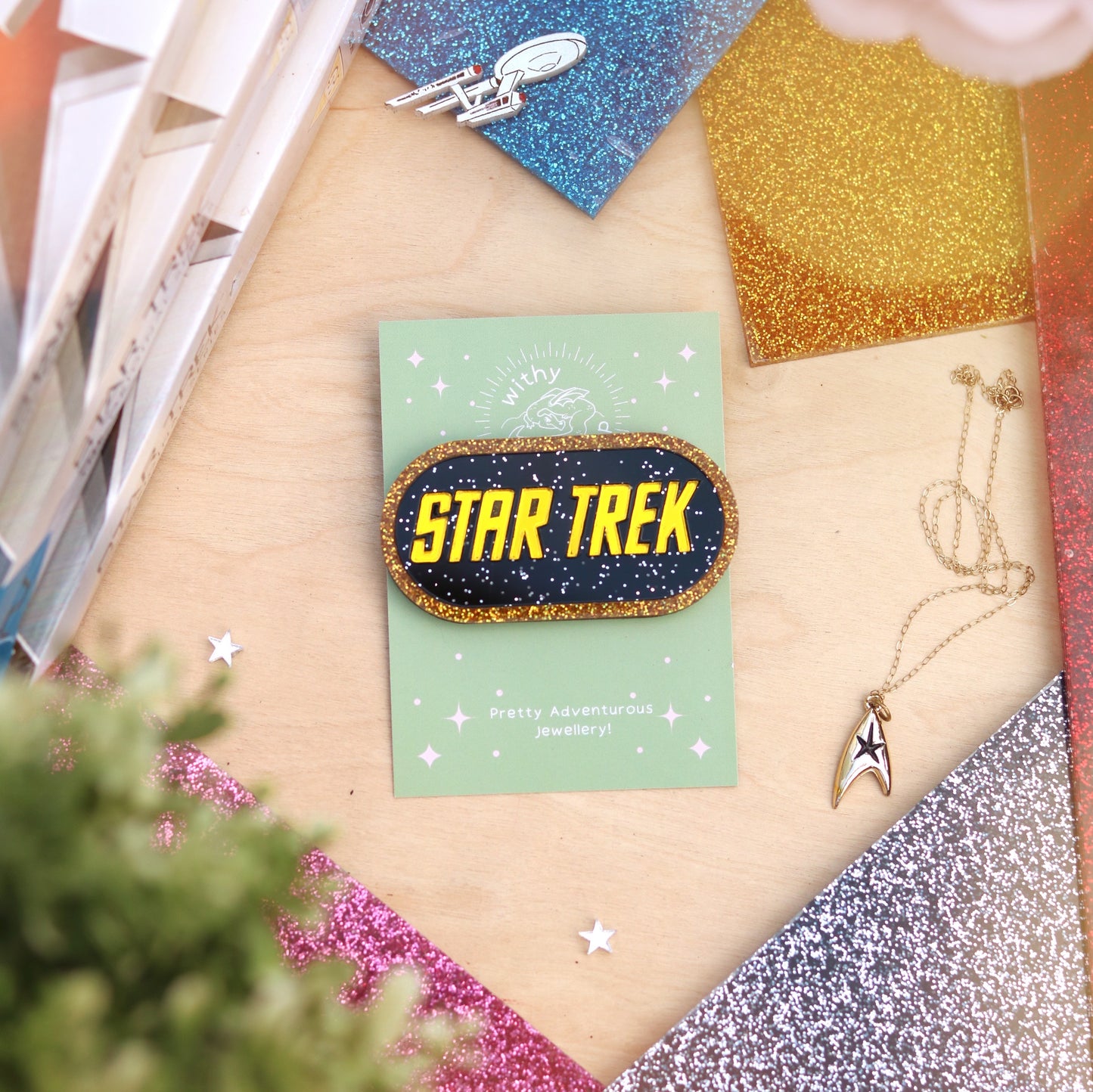 Title Card Brooch