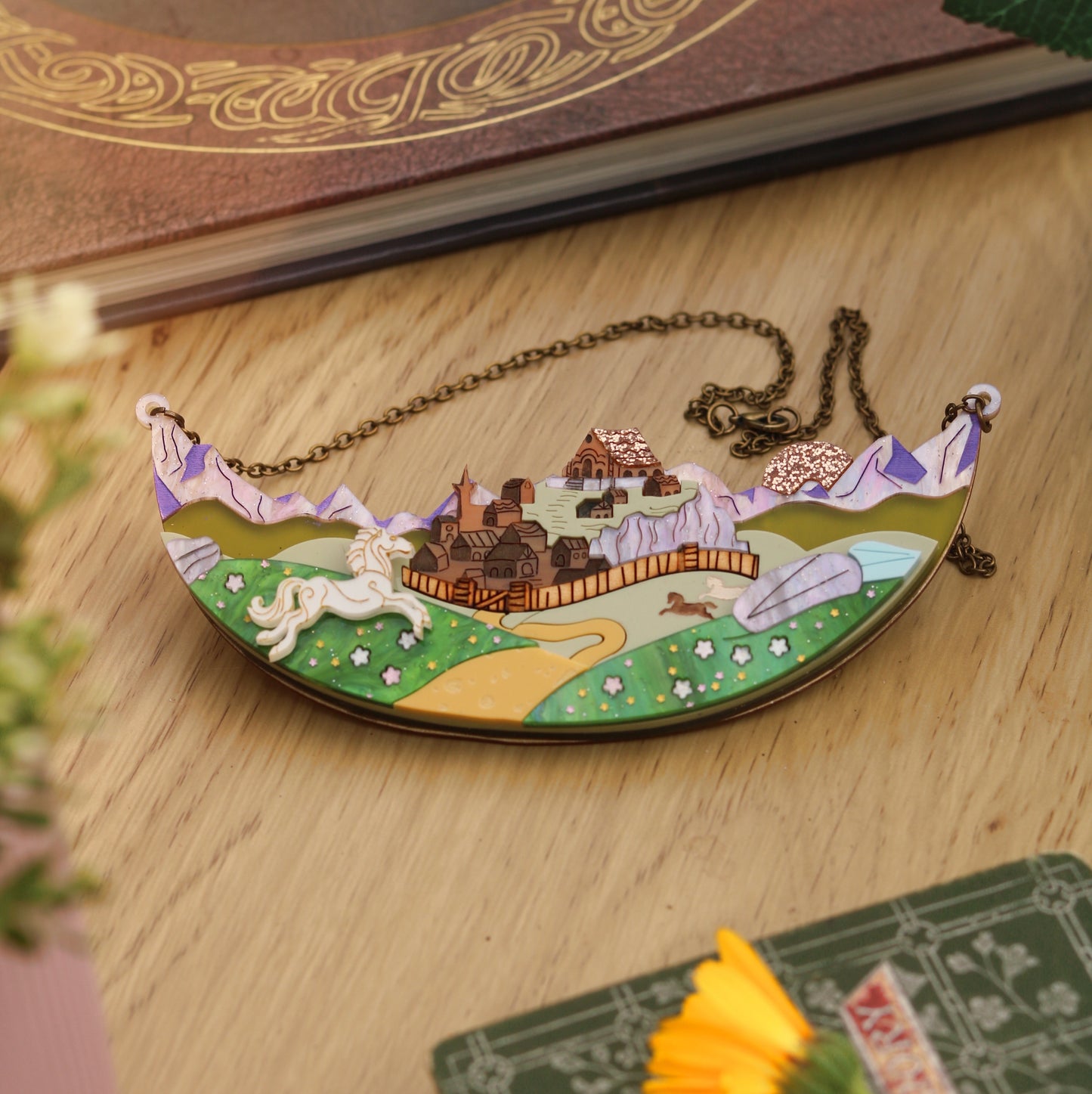 The Golden Hall acrylic necklace