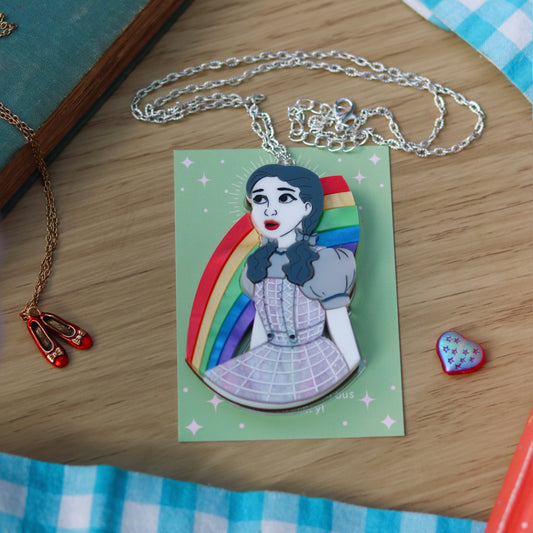 Over the Rainbow Dorothy Necklace in Monochrome
