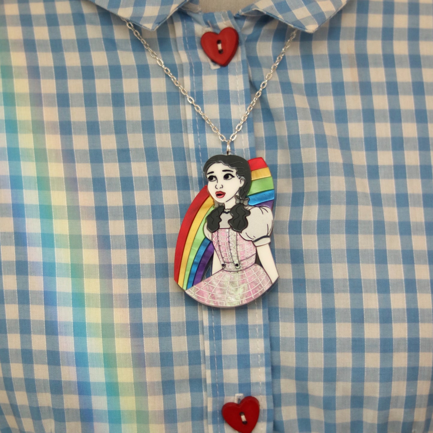 Over the Rainbow Dorothy Necklace in Monochrome