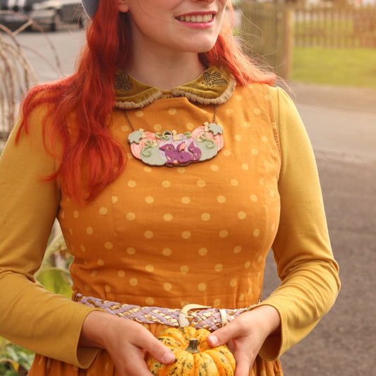 Pumpkin Dragon Acrylic Necklace