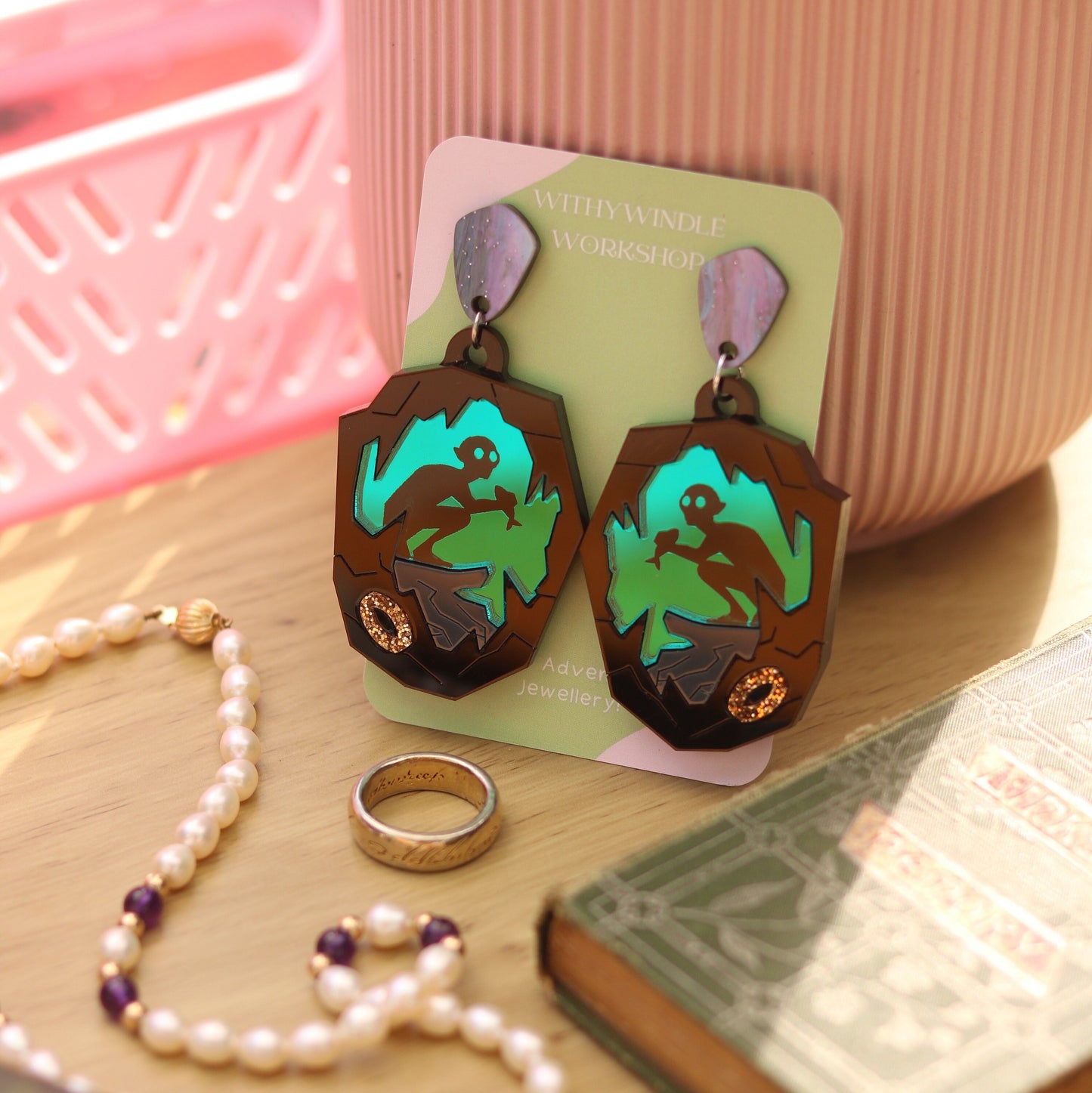 Riddles in the Dark Acrylic Earrings