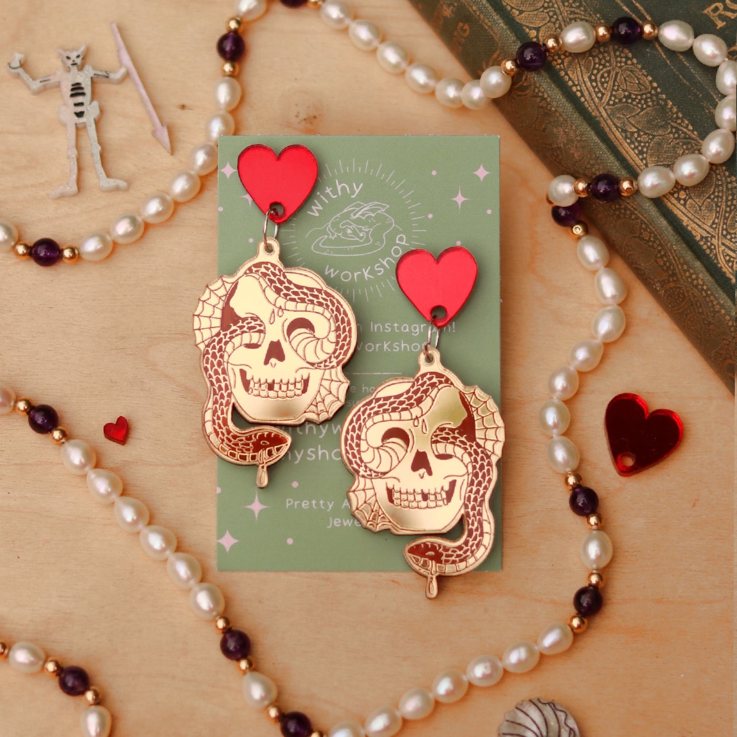 Skull Tattoo Earrings (choose your colour)