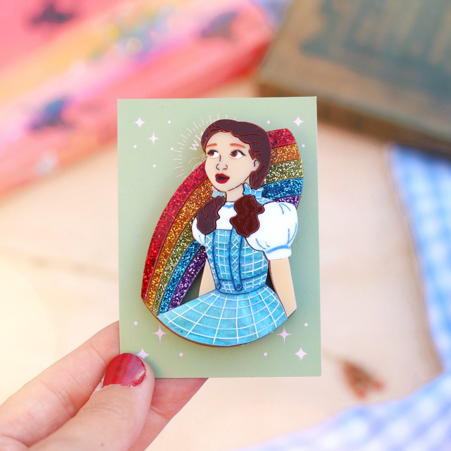 Over the Rainbow Dorothy Brooch in Technicolor