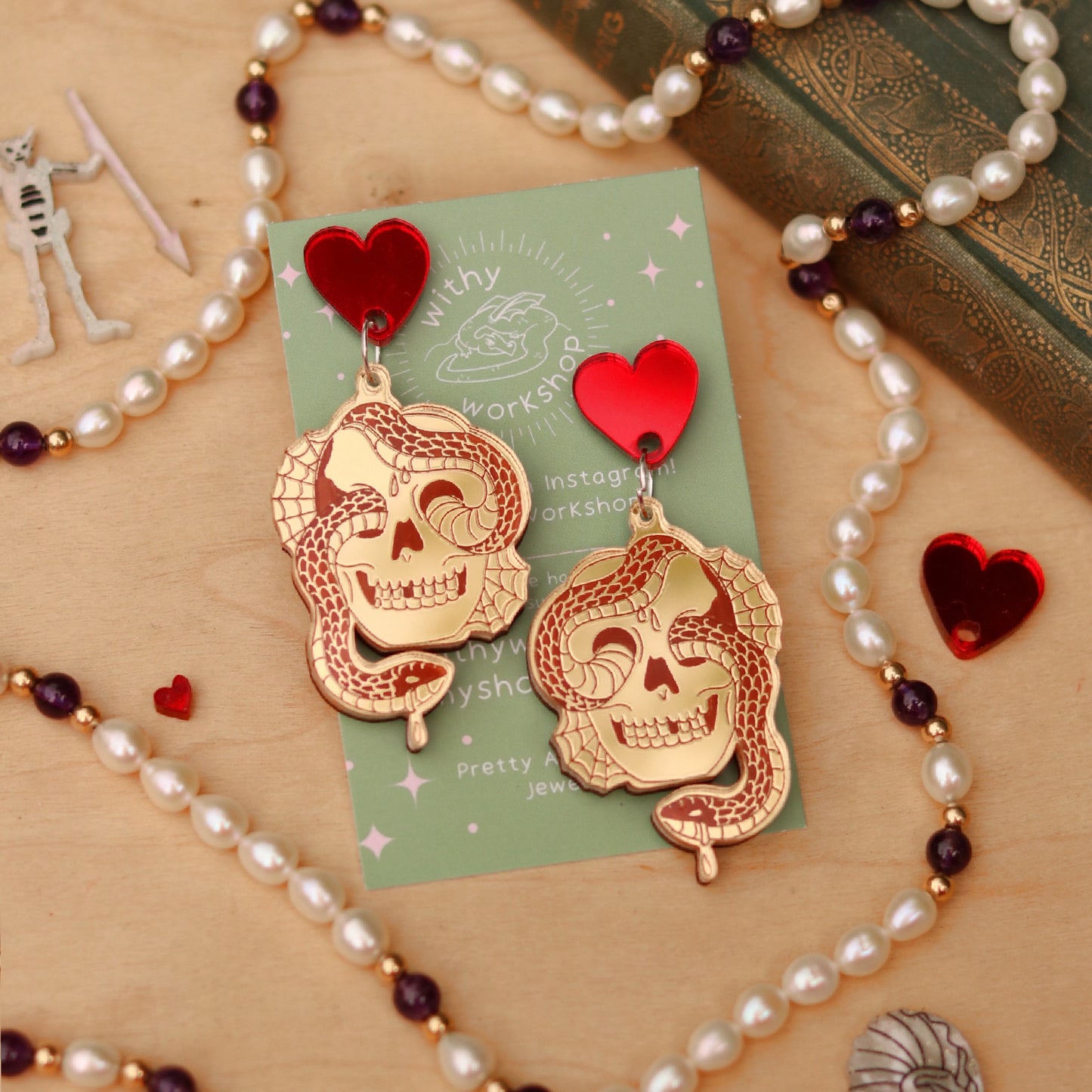Skull Tattoo Earrings (choose your colour)
