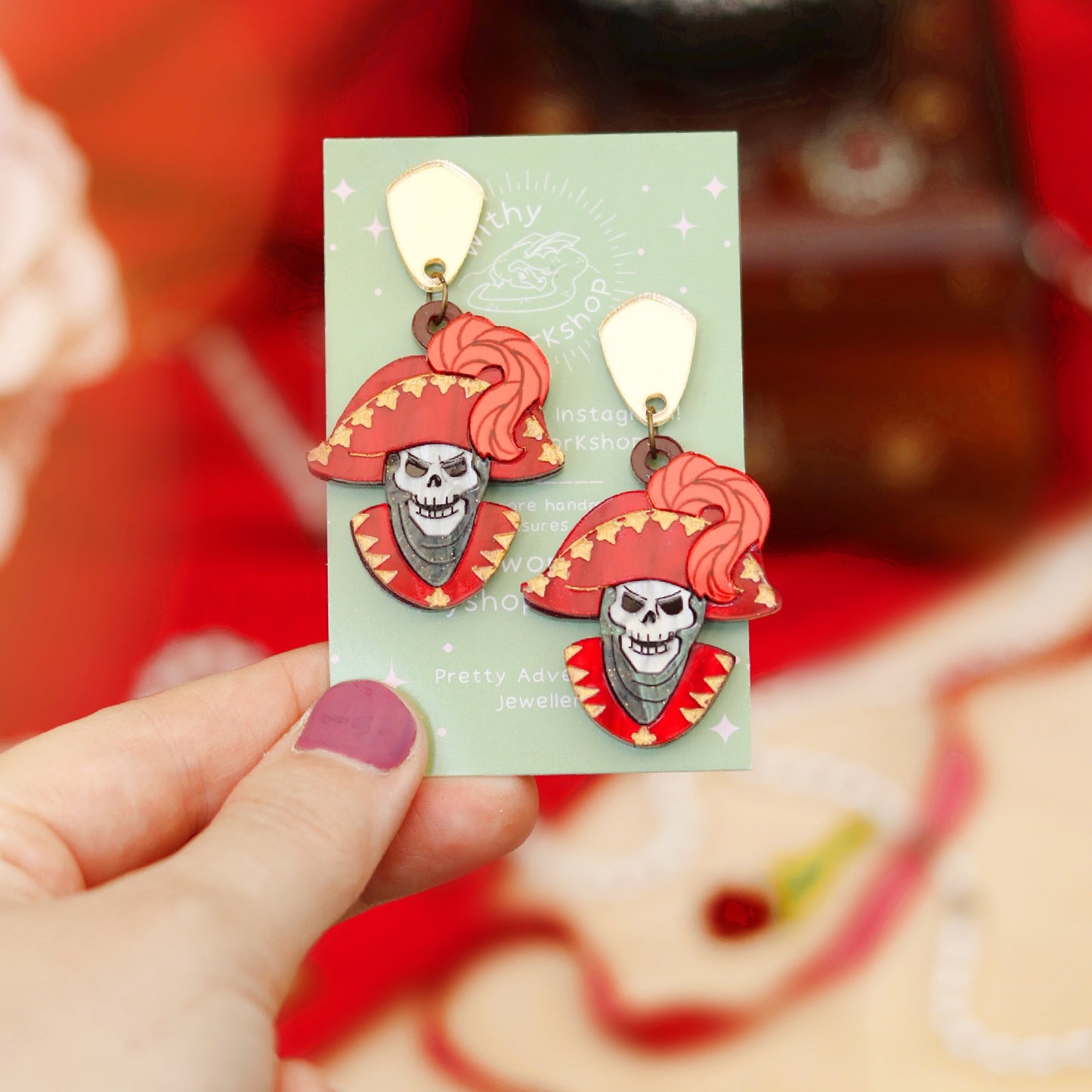 Mask of Red Death Earrings