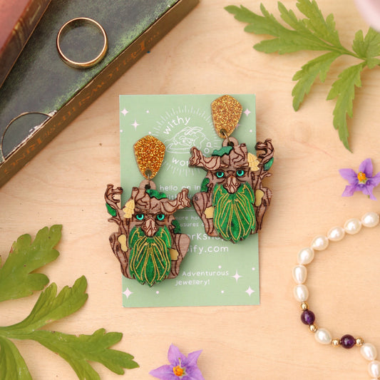 Bearded Tree Earrings