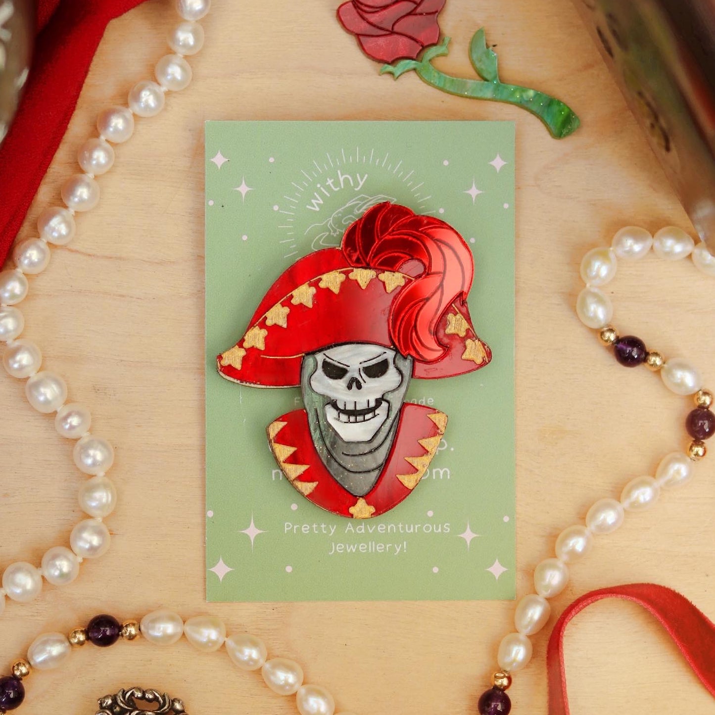 Mask of Red Death Brooch