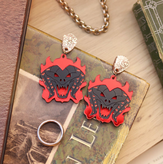 Shadow and Flame Earrings