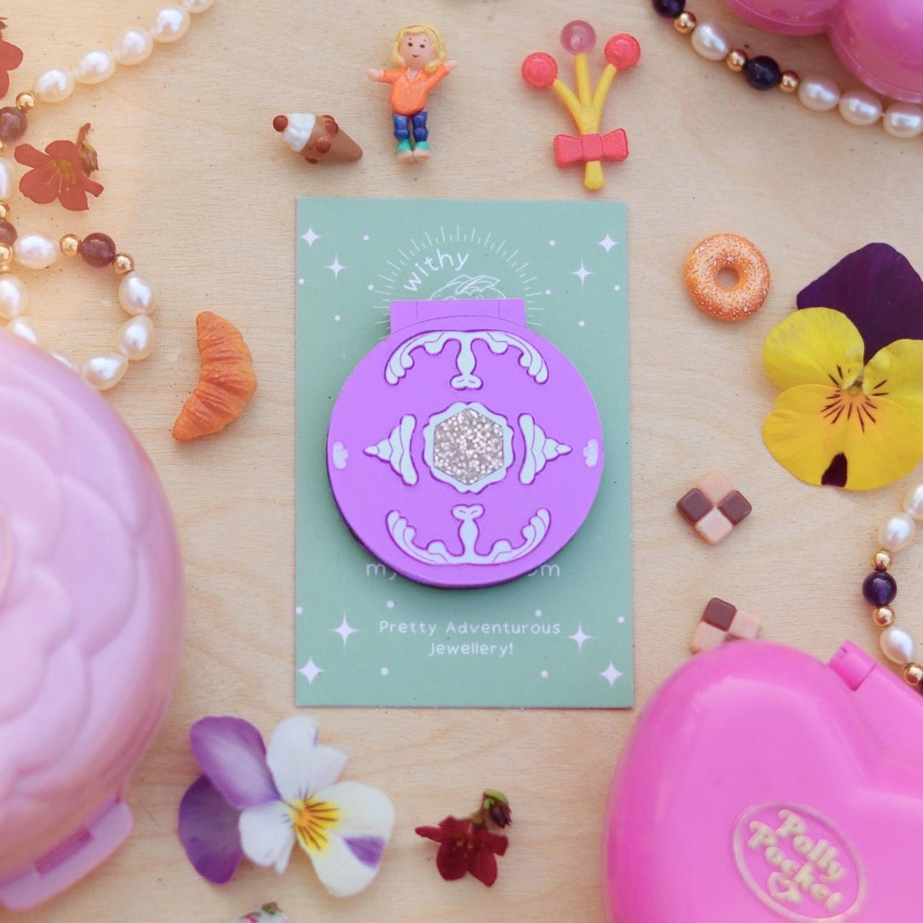 Polly Jewel Brooch Lilac