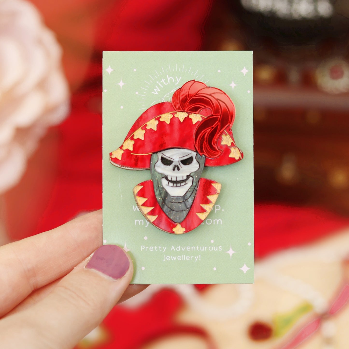 Mask of Red Death Brooch