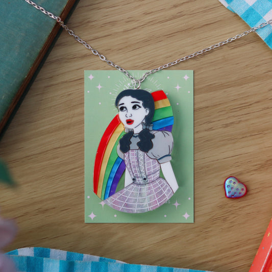 Over the Rainbow Dorothy Necklace in Monochrome