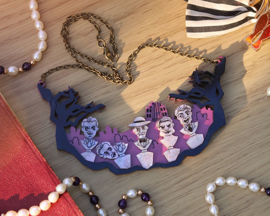 Haunted Mansion Singing Busts Acrylic Necklace