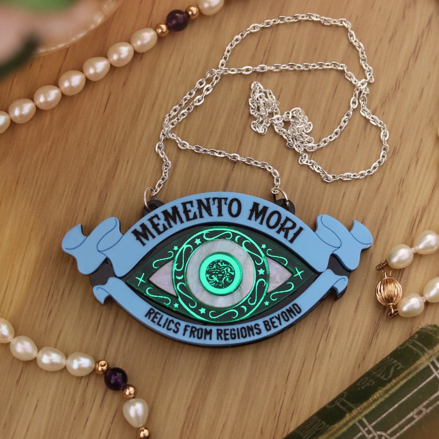 Haunted Mansion Memento Mori Acrylic Necklace
